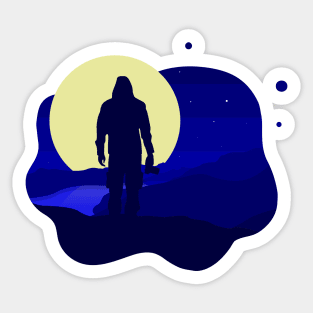 Mountain Night View Sticker